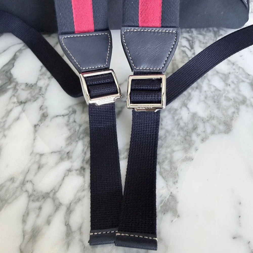 Gucci Large Crest-Print Backpack in Blue Fabric, 821643